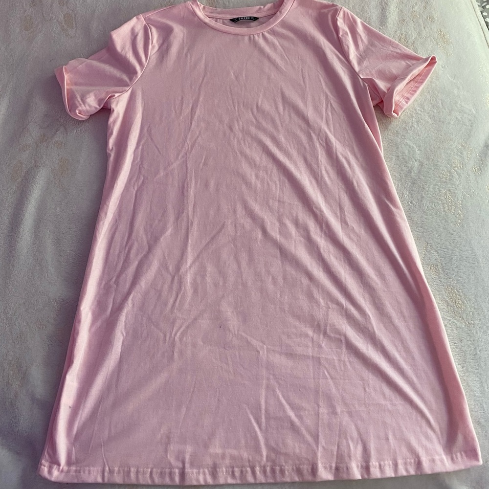 Shein Baby Pink Tee Shirt Dress